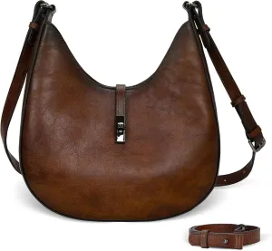 Iswee Leather Shoulder Bag Designer Crossbody Bags for Women Crescent Purse Hobo Handbags Everyday Purse