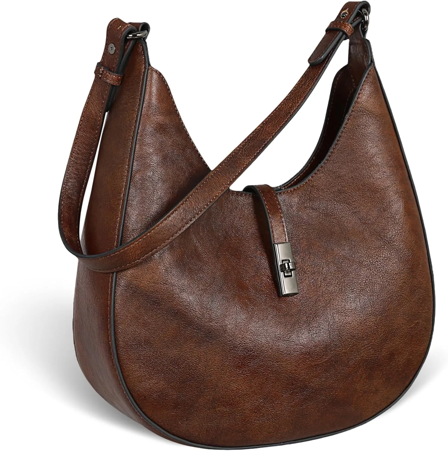 Iswee Leather Shoulder Bag Designer Crossbody Bags for Women Crescent Purse Hobo Handbags Everyday Purse