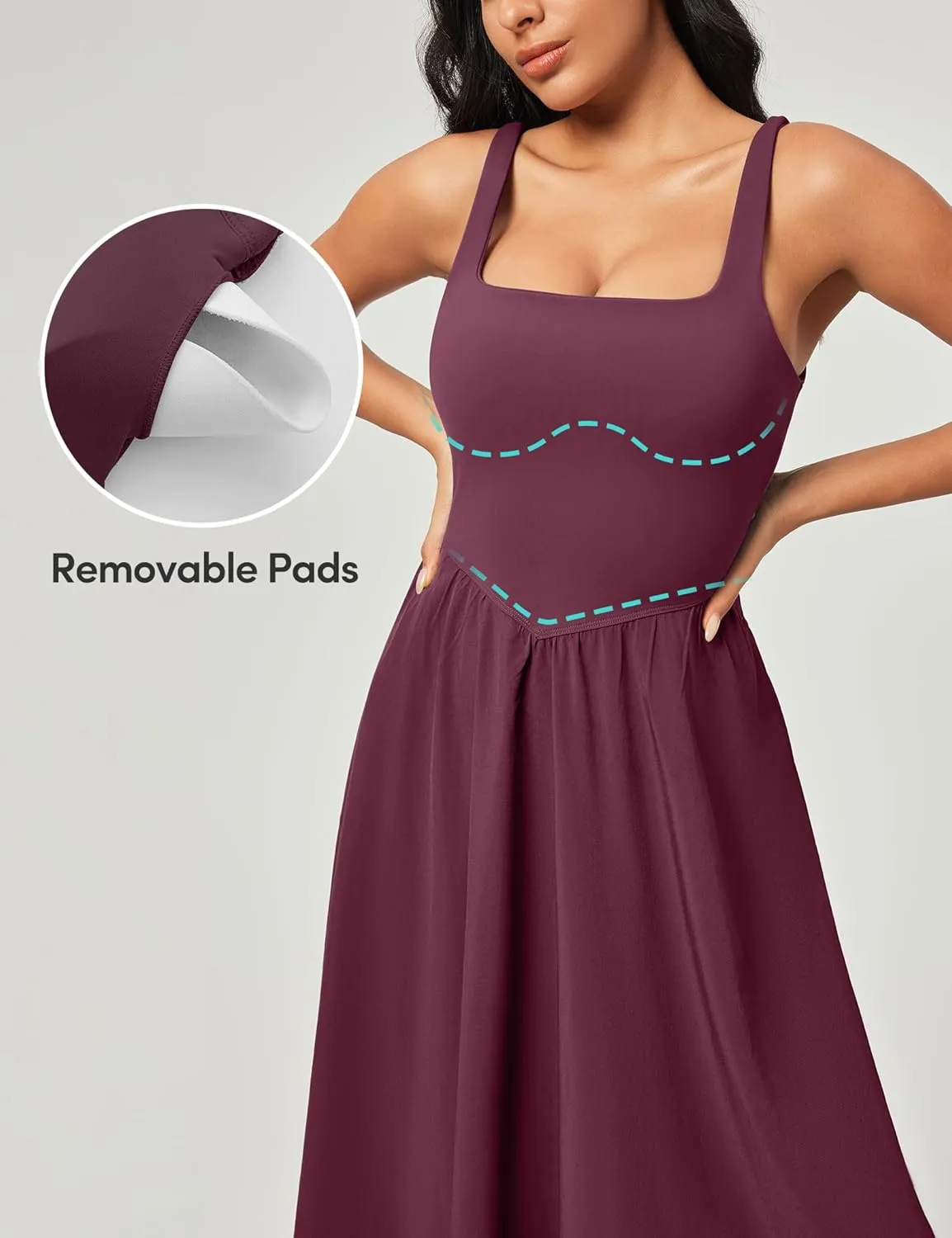 IUGA Sundresses for Women 2025 Summer Dress with Built in Shorts & Bra Spaghetti Strap Midi Casual Flowy Beach Dresses