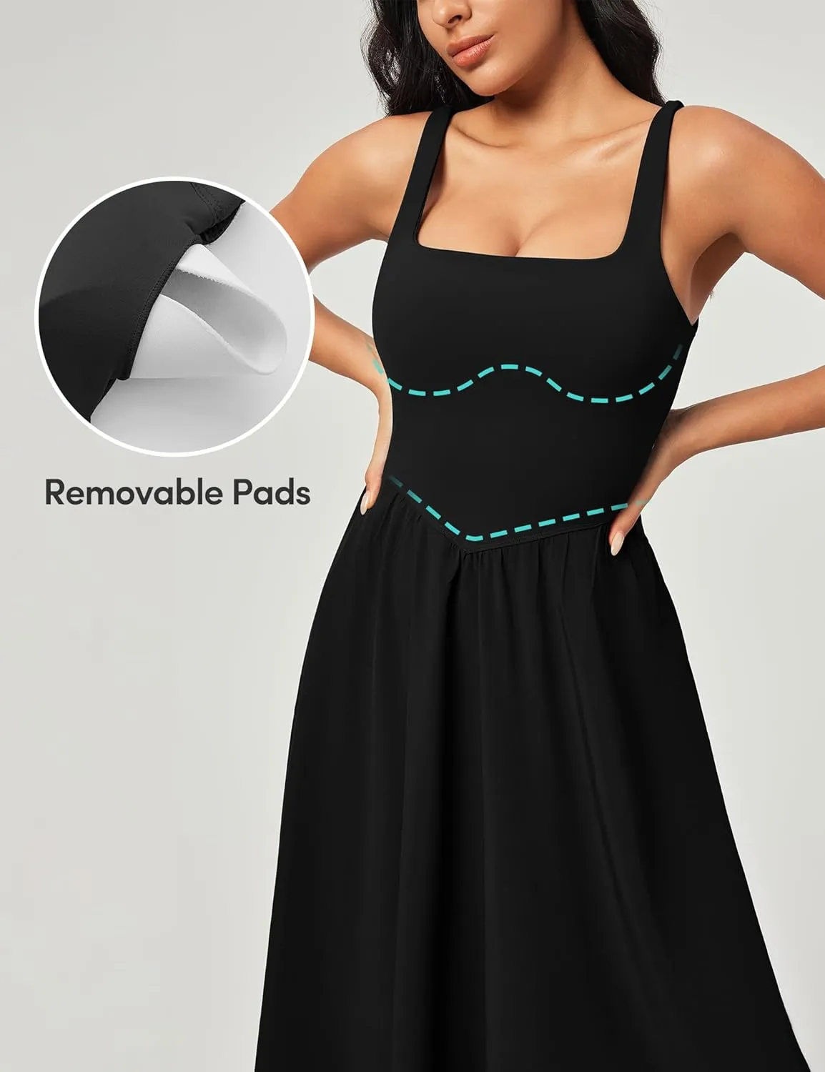 IUGA Sundresses for Women 2025 Summer Dress with Built in Shorts & Bra Spaghetti Strap Midi Casual Flowy Beach Dresses