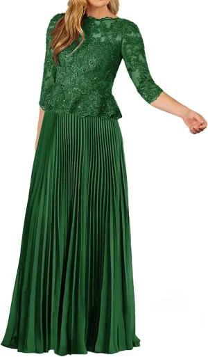 JAEDEN Mother of The Bride Dresses for Wedding - Lace Chiffon Formal Evening Gowns