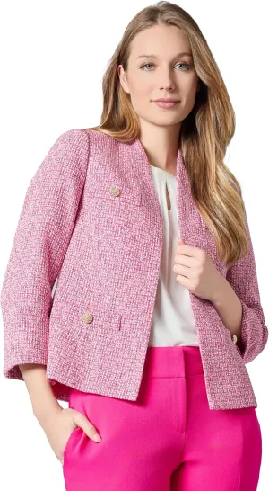 Kasper Women's Tweed Four Pocket Open-Style Blazer