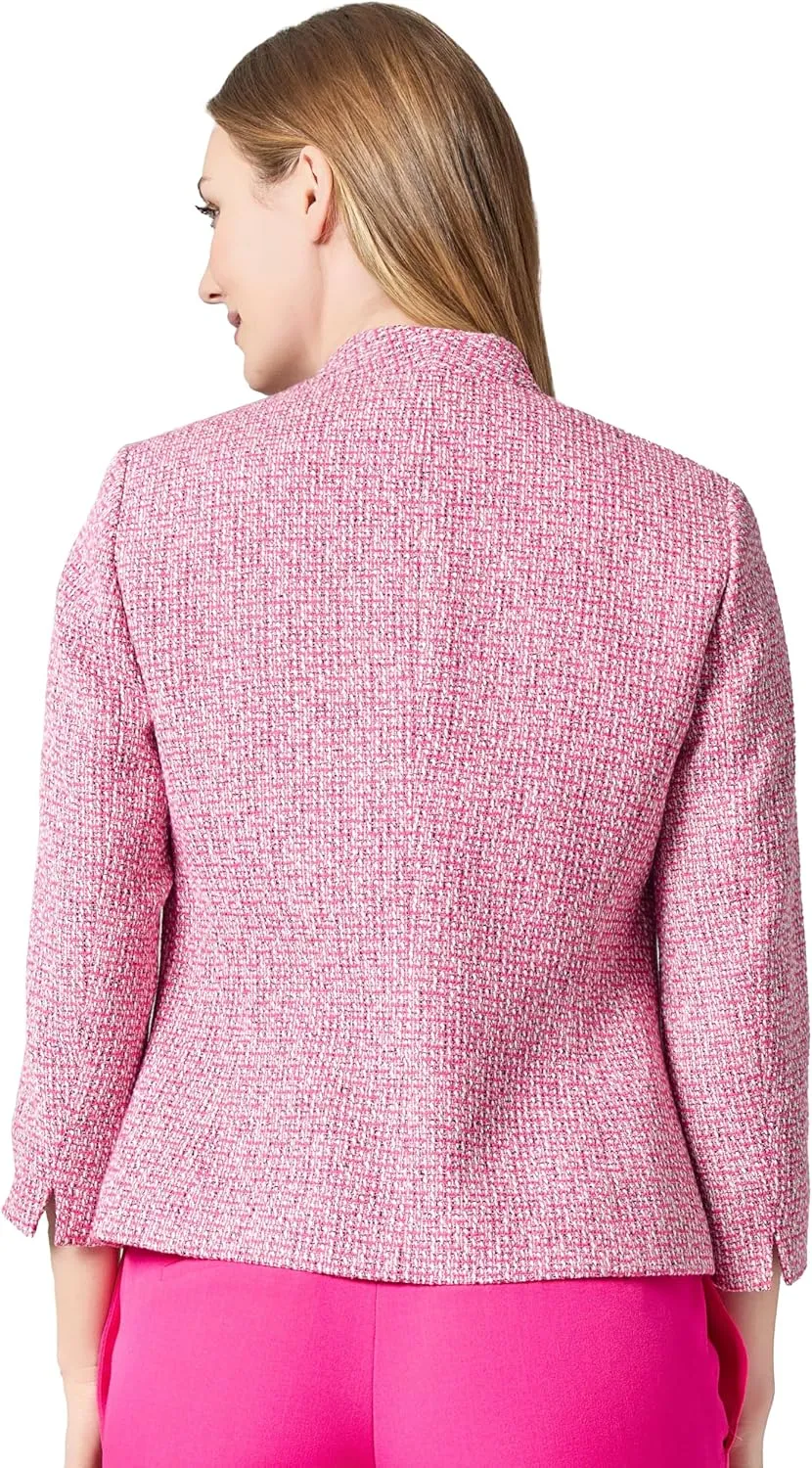 Kasper Women's Tweed Four Pocket Open-Style Blazer