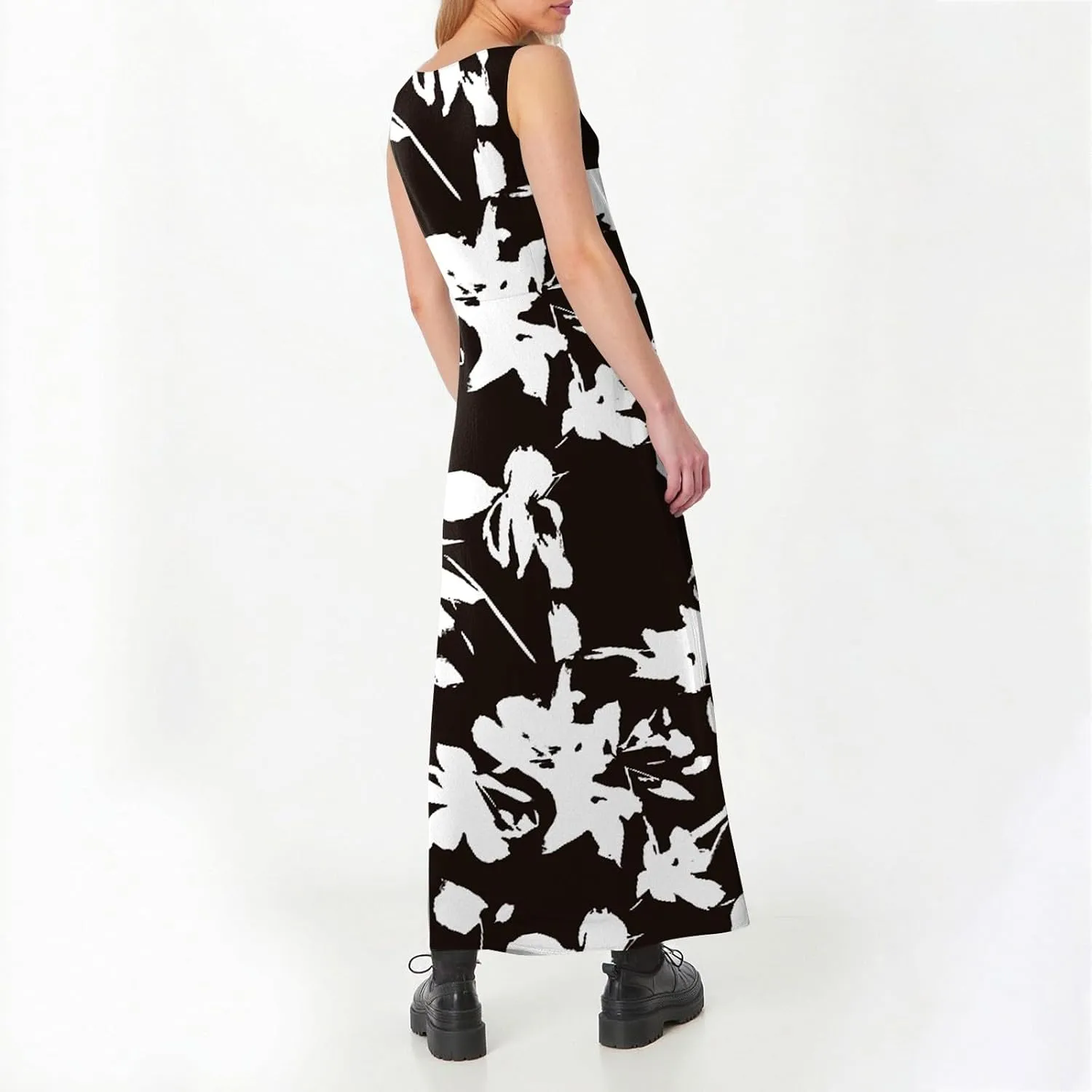KUIOLYPOER Women Summer Dresses 2025 Casual Button V Neck Pocket Holiday Dress Floral Sundress Boho Beach Dress