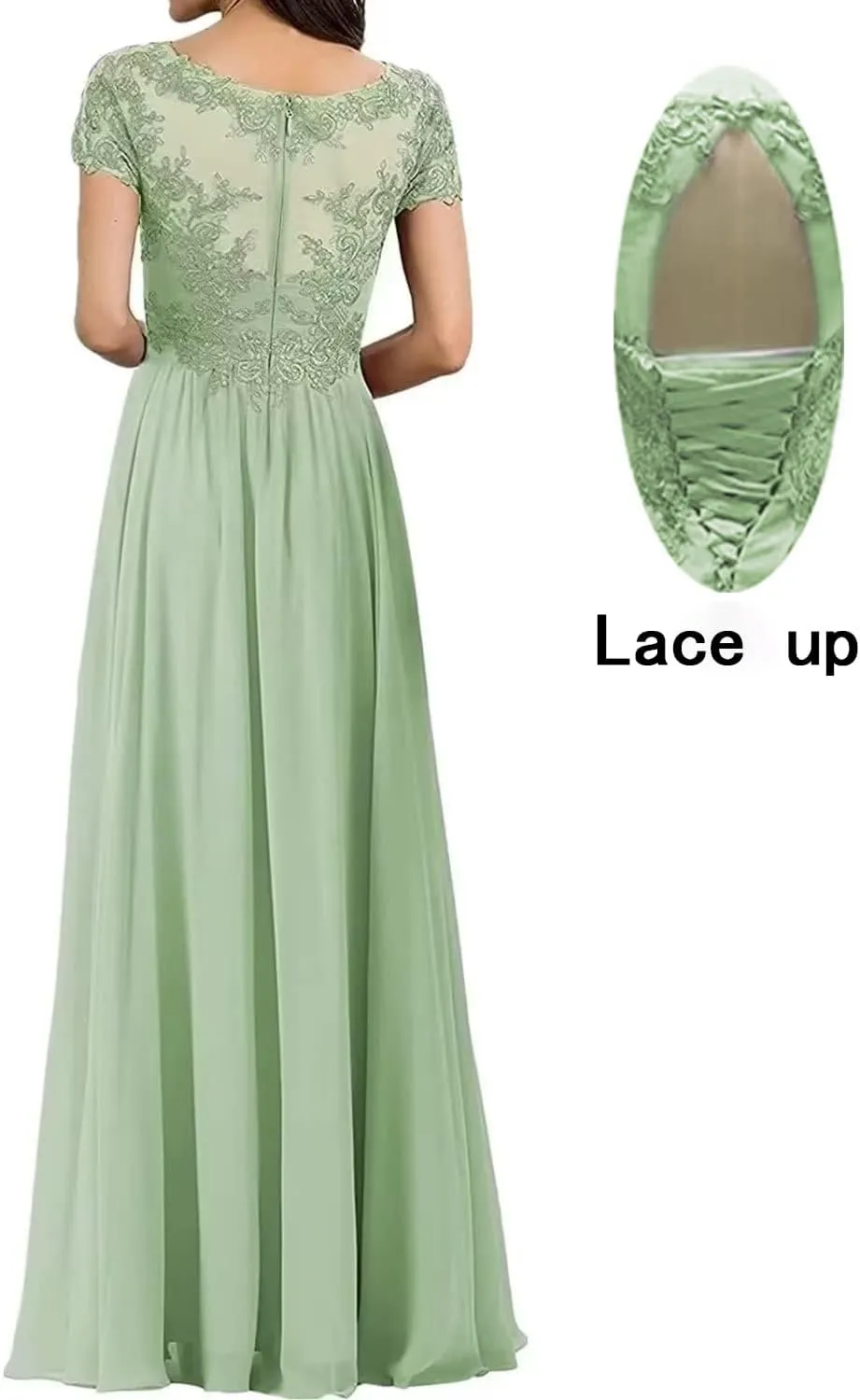Lace Appliques Mother of The Bride Dress Wedding Guests Dresses for Women V Neck Long Chiffon Formal Evening Party Gowns