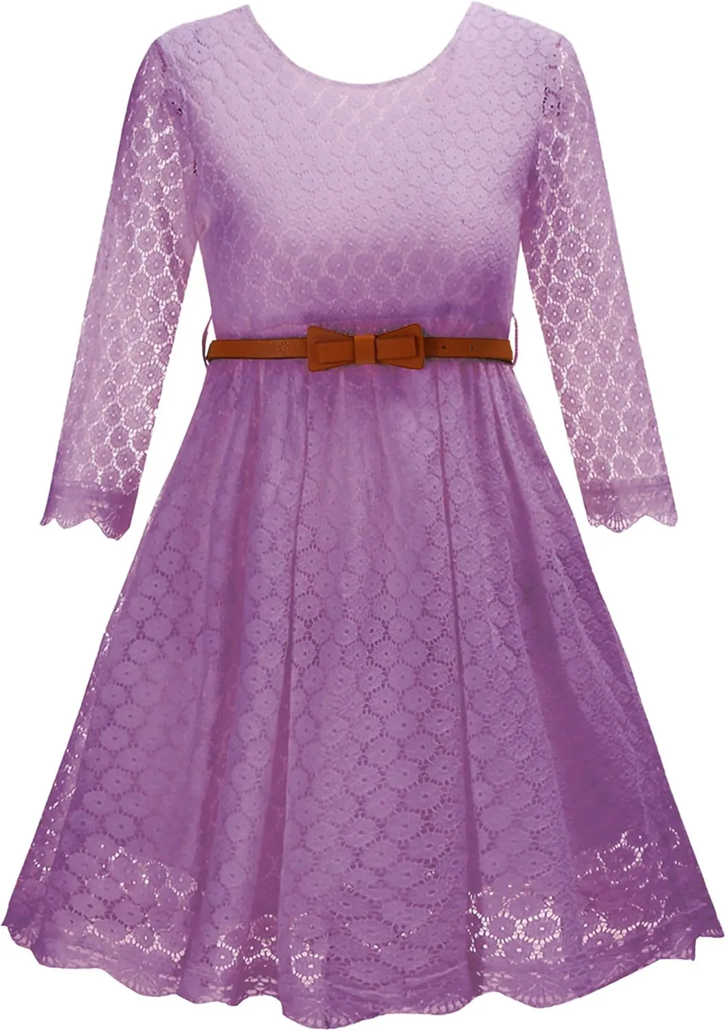 Lace Flower Girl Dress Princess Dress 2-14 Years Children Clothes Kids Party Clothing Long Sleeve