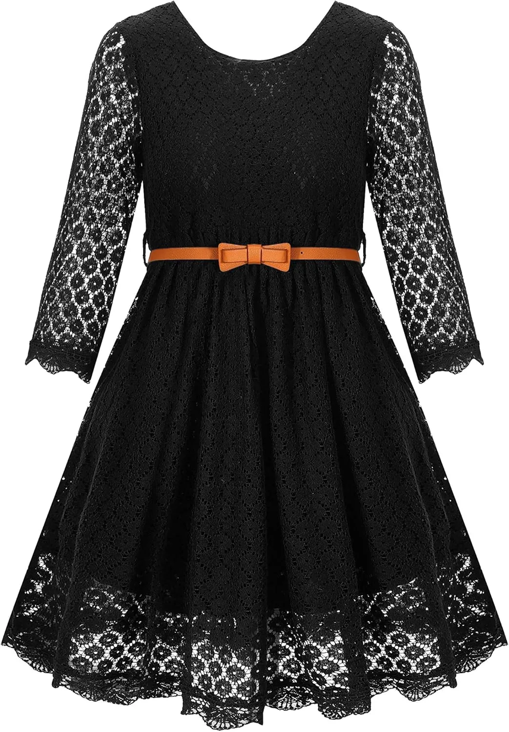 Lace Flower Girl Dress Princess Dress 2-14 Years Children Clothes Kids Party Clothing Long Sleeve