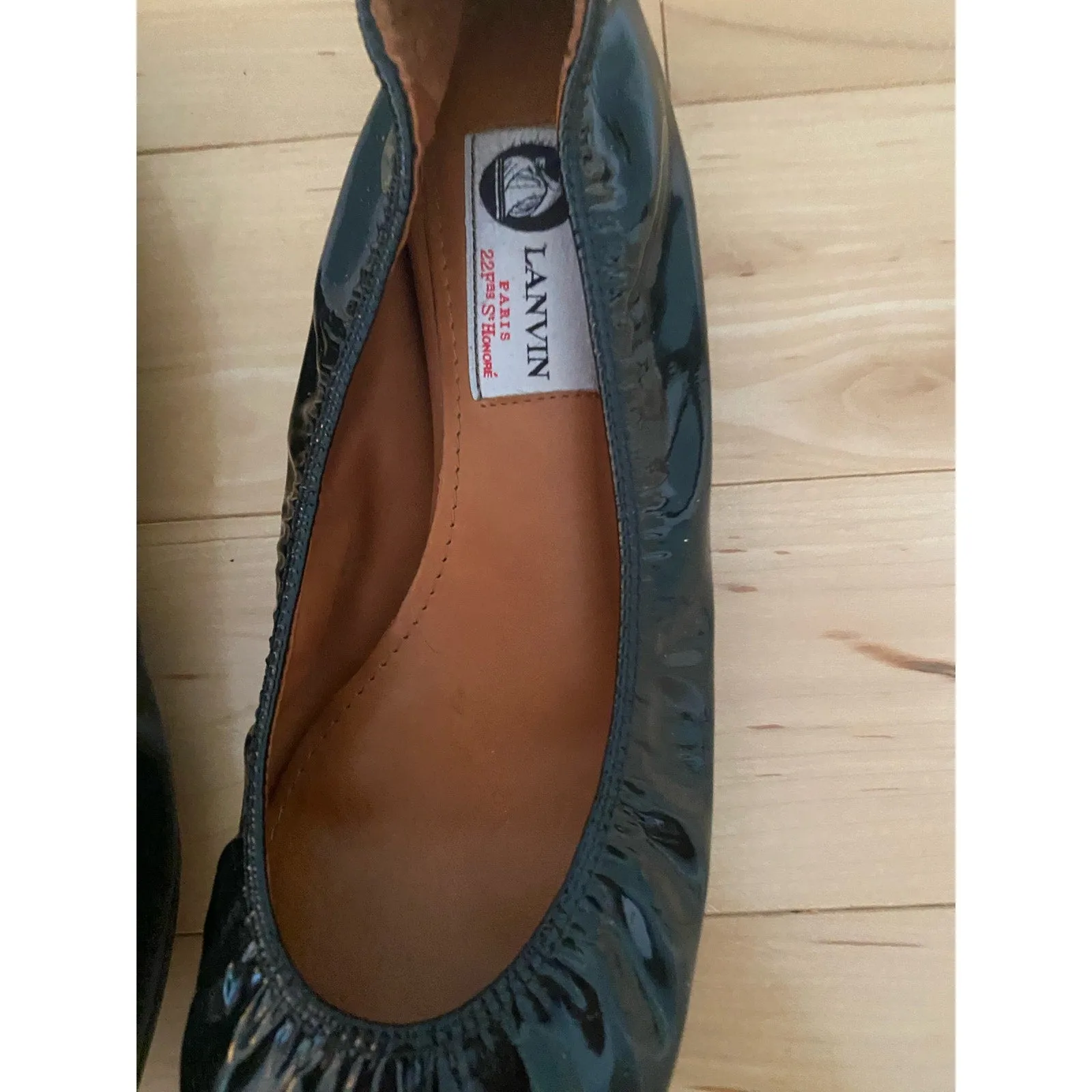 Lanvin Gray Patent Leather Ballet Flats Size 38