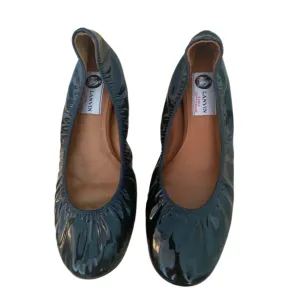 Lanvin Gray Patent Leather Ballet Flats Size 38