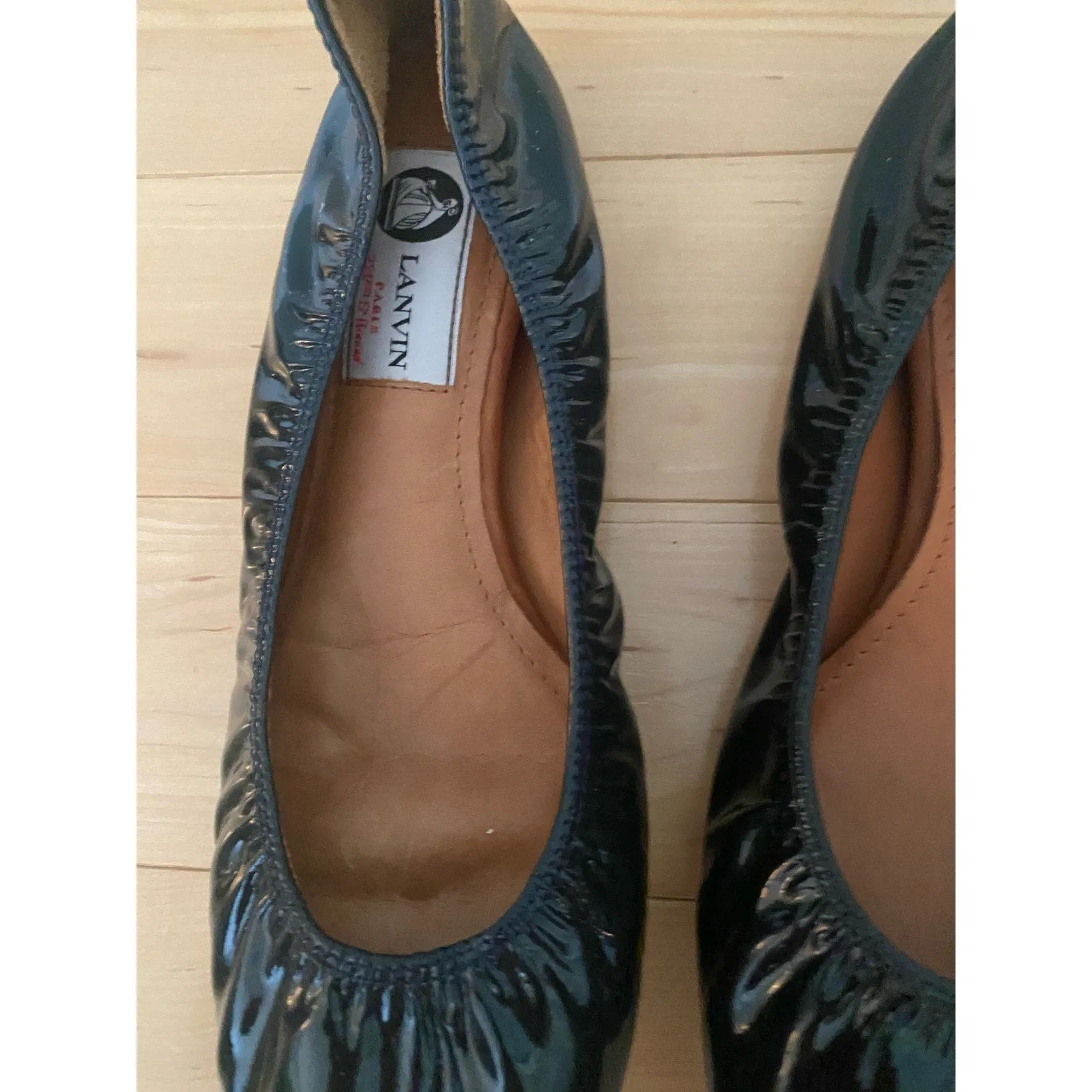 Lanvin Gray Patent Leather Ballet Flats Size 38