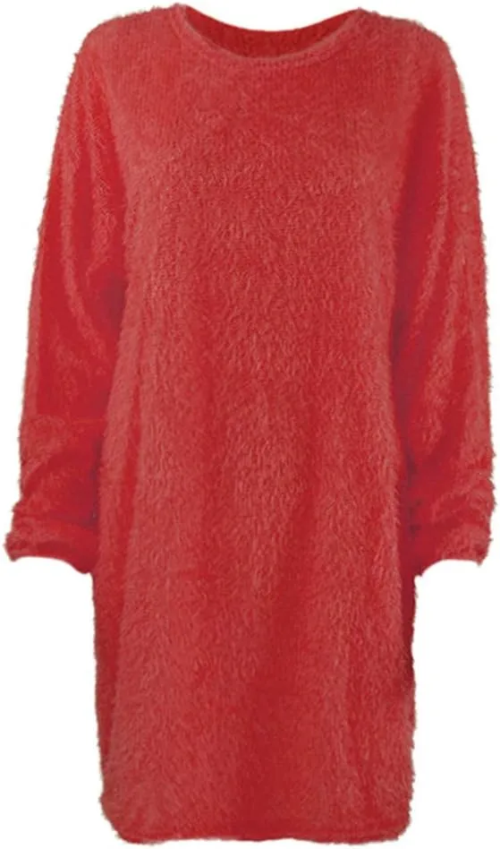 LCMTWX Long Sleeve Oversized Sweater Dress Sleeve Solid Knitted Fleece Dresses Loose Turtleneck Oversize Long Sleeve