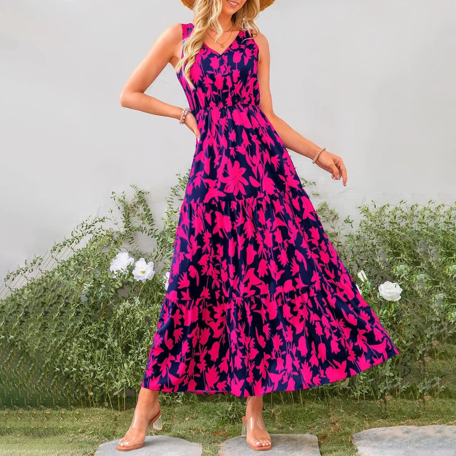 Maxi Dresses for Women 2025 Casual Spring Summer Maxi Dress Sleeveless Sundresses Dresses for Women