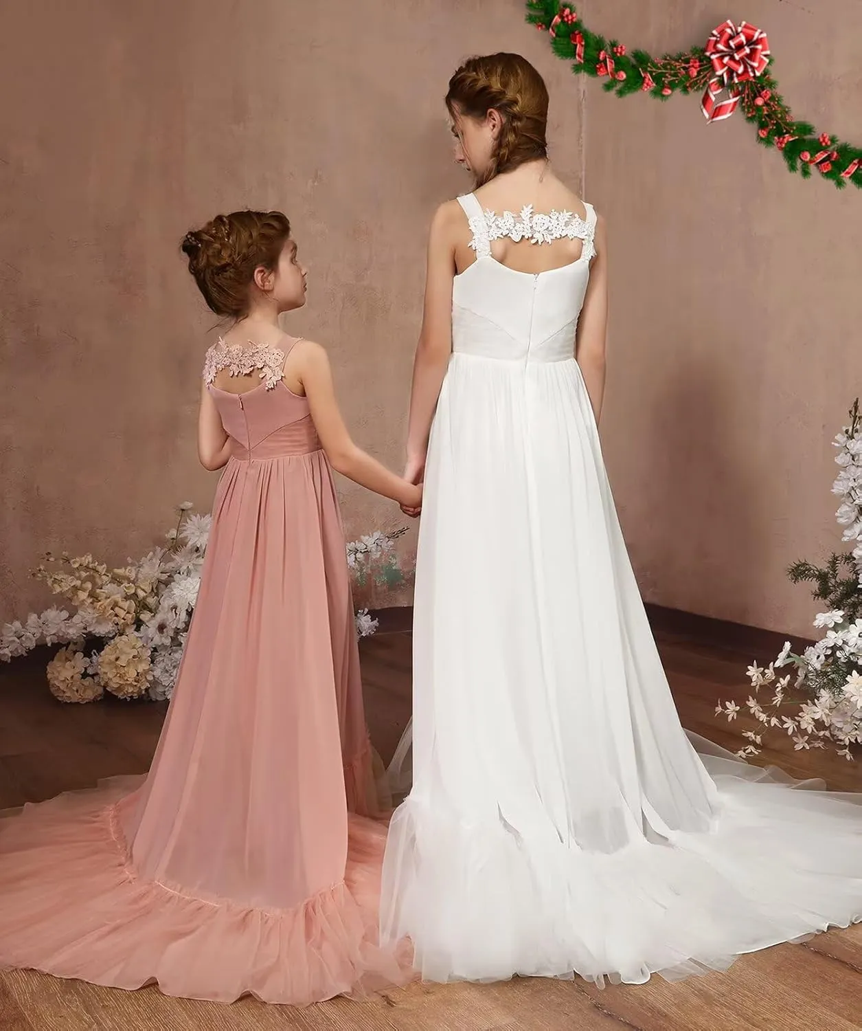 MCieloLuna Boho Flower Girl Dress for Wedding 2025 Floor Length Elegant Lace Applique First Communion Dresses