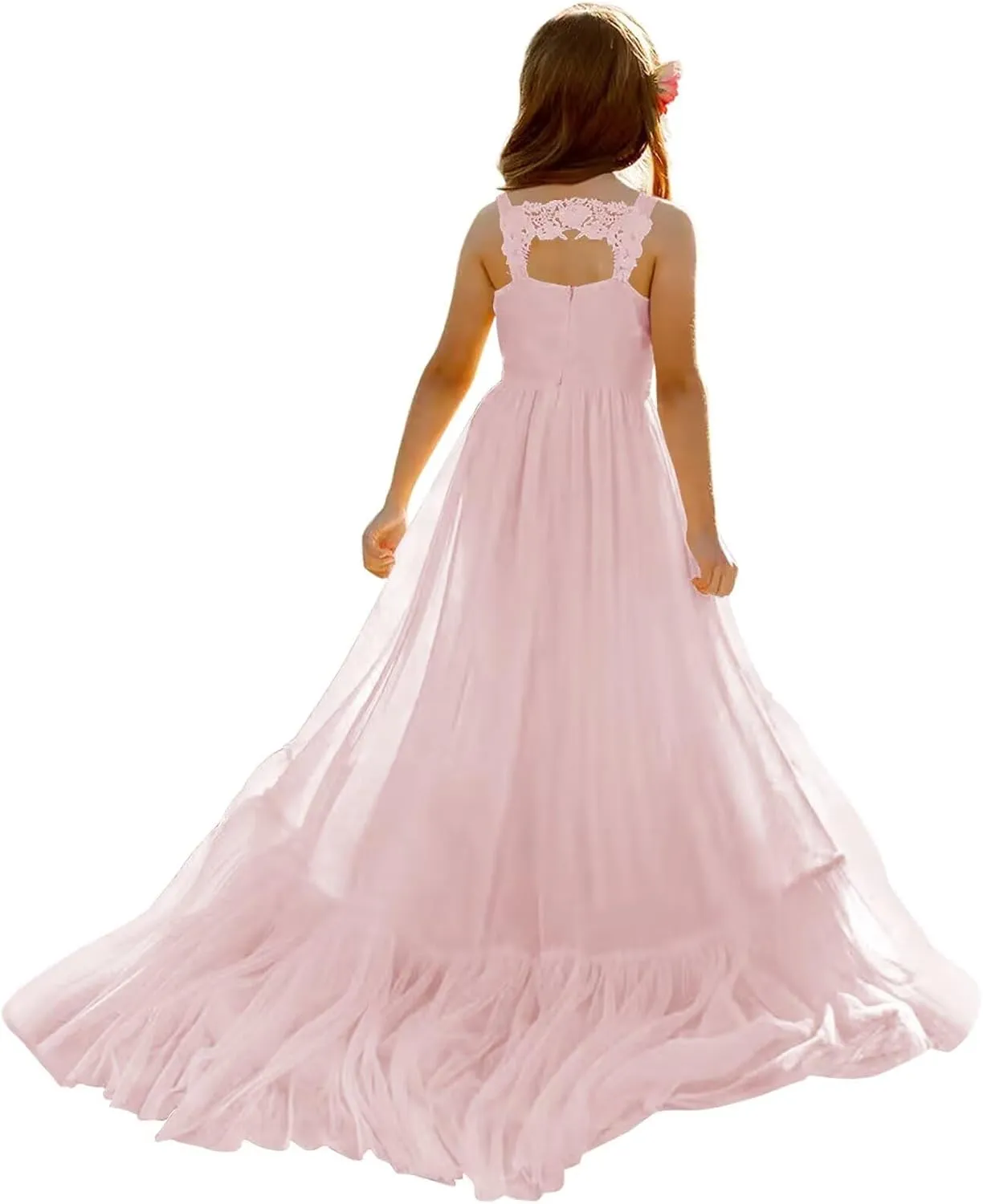 MCieloLuna Boho Flower Girl Dress for Wedding 2025 Floor Length Elegant Lace Applique First Communion Dresses