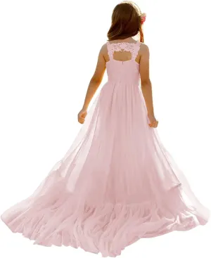 MCieloLuna Boho Flower Girl Dress for Wedding 2025 Floor Length Elegant Lace Applique First Communion Dresses