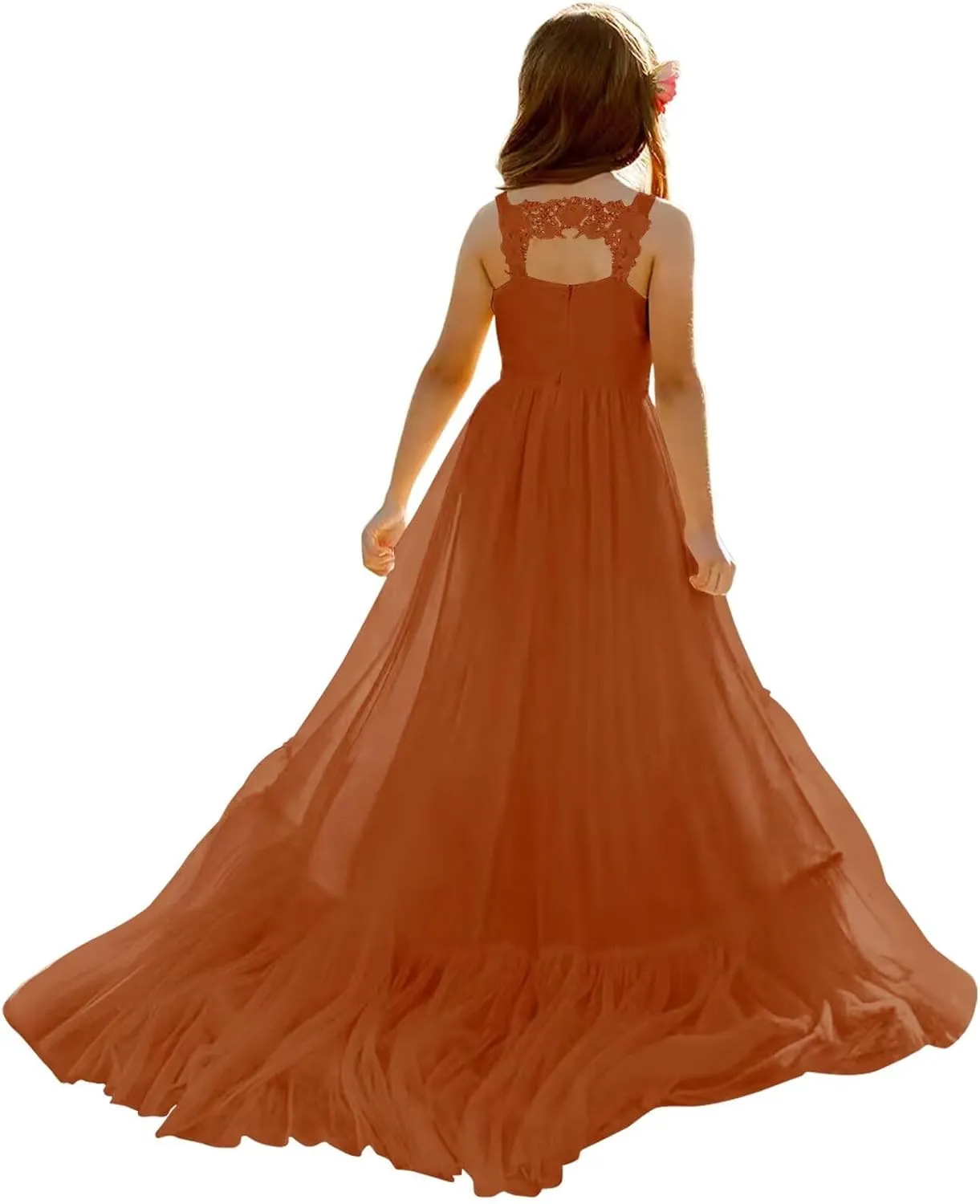 MCieloLuna Boho Flower Girl Dress for Wedding 2025 Floor Length Elegant Lace Applique First Communion Dresses