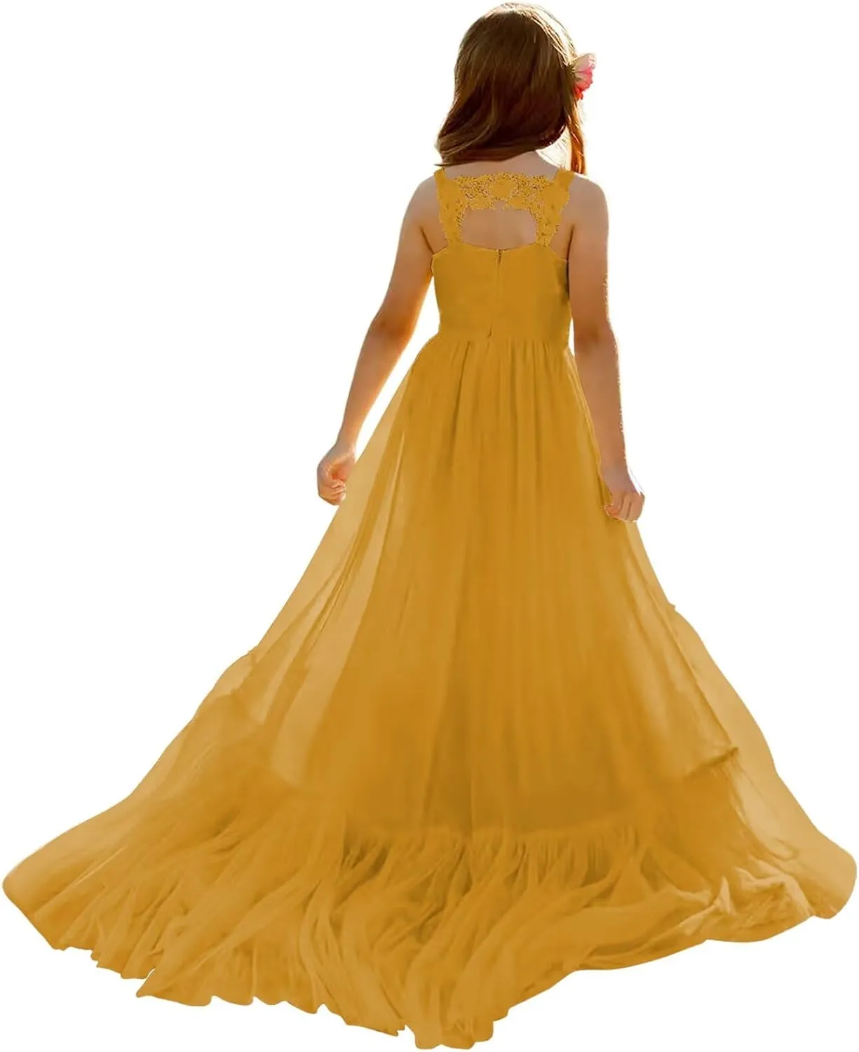 MCieloLuna Boho Flower Girl Dress for Wedding 2025 Floor Length Elegant Lace Applique First Communion Dresses
