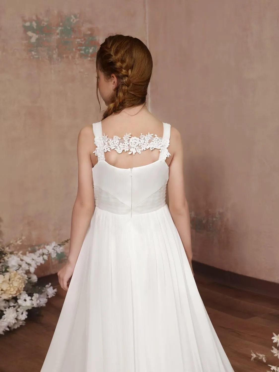 MCieloLuna Boho Flower Girl Dress for Wedding 2025 Floor Length Elegant Lace Applique First Communion Dresses