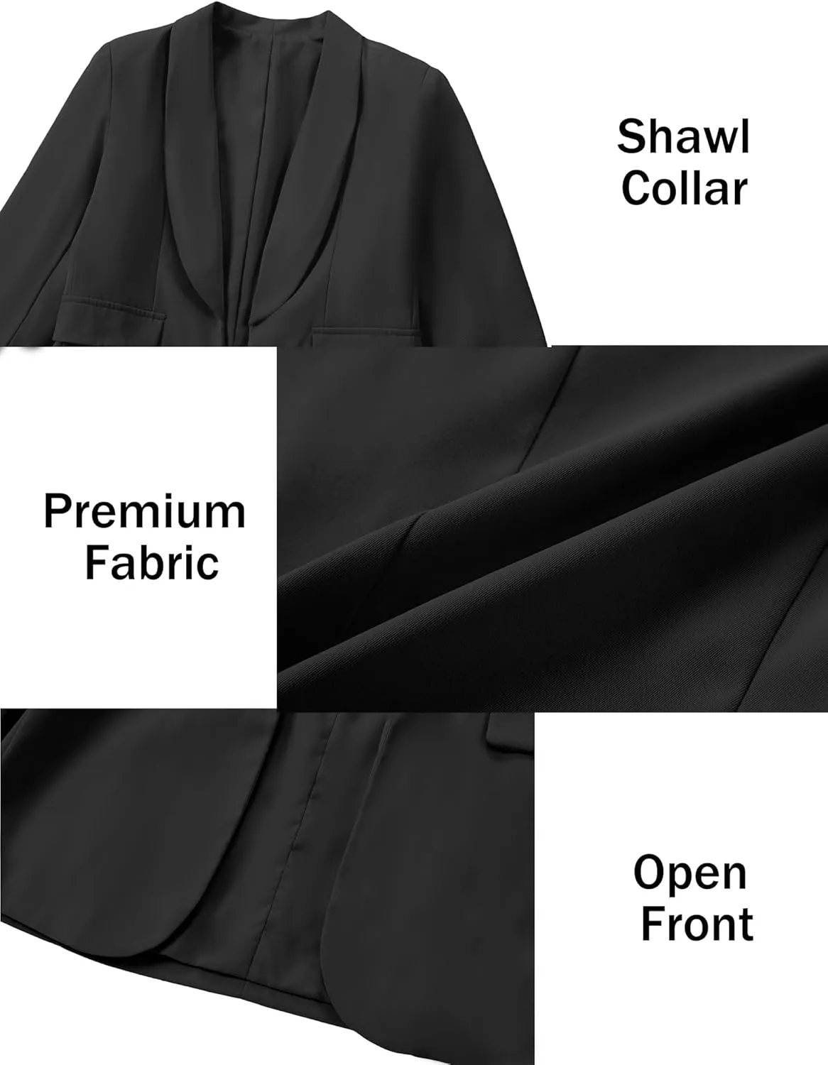Mebius Girls Blazer Jacket Long Sleeve Shawl Collar Open Front Formal Blazers Suit Inner Pocket for Kids Size 6-12 Year