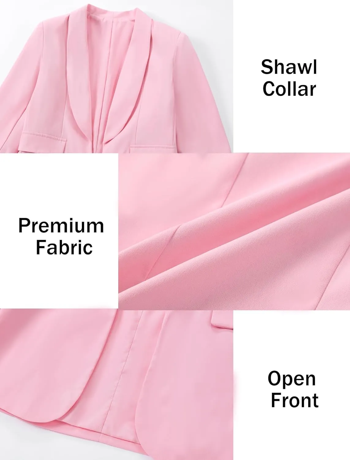 Mebius Girls Blazer Jacket Long Sleeve Shawl Collar Open Front Formal Blazers Suit Inner Pocket for Kids Size 6-12 Year
