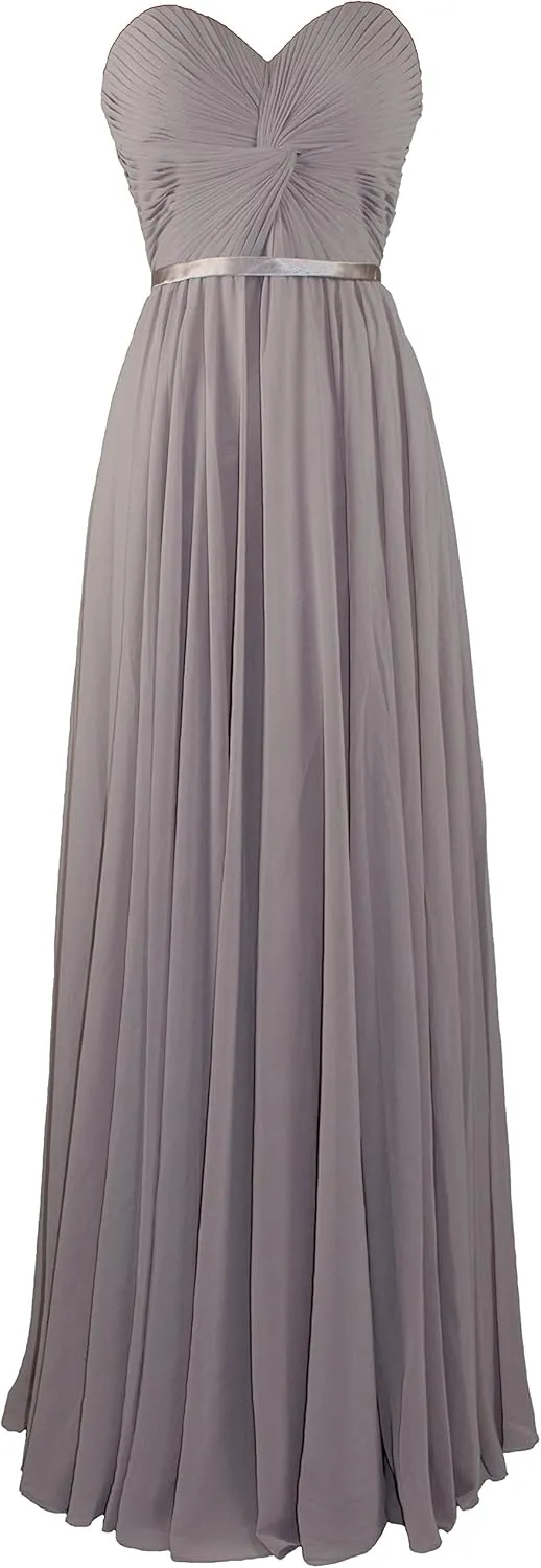 Meier Women's Strapless Sweetheart Pleated Evening Prom Dress
