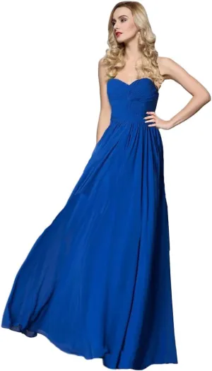 Meier Women's Strapless Sweetheart Pleated Evening Prom Dress