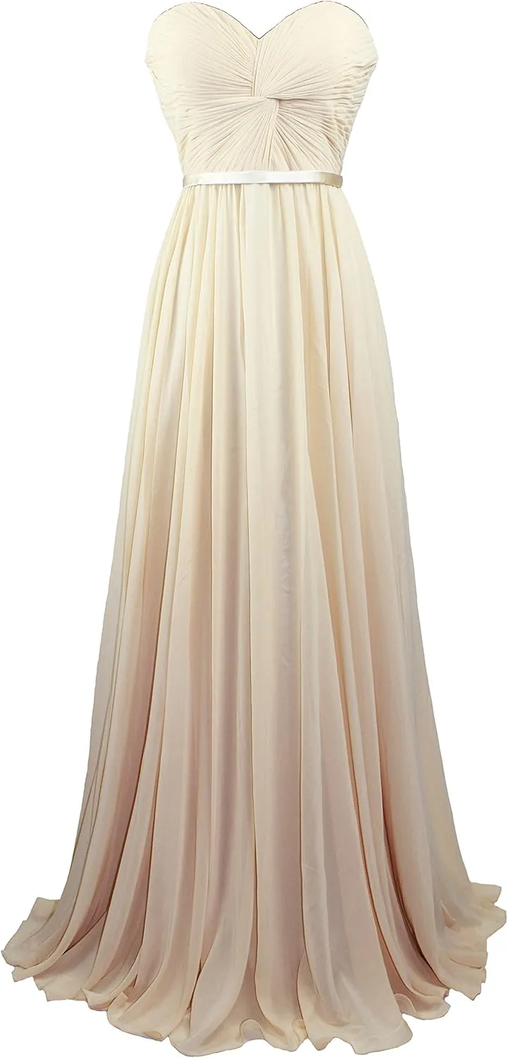 Meier Women's Strapless Sweetheart Pleated Evening Prom Dress