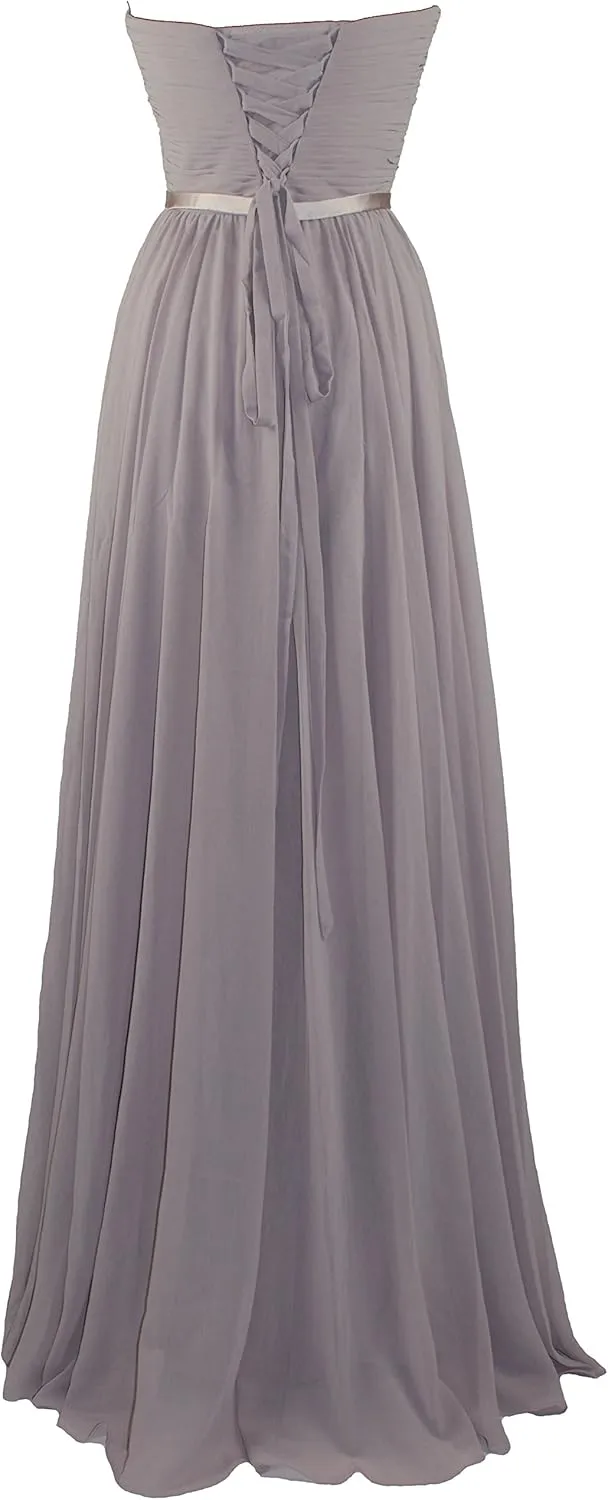 Meier Women's Strapless Sweetheart Pleated Evening Prom Dress