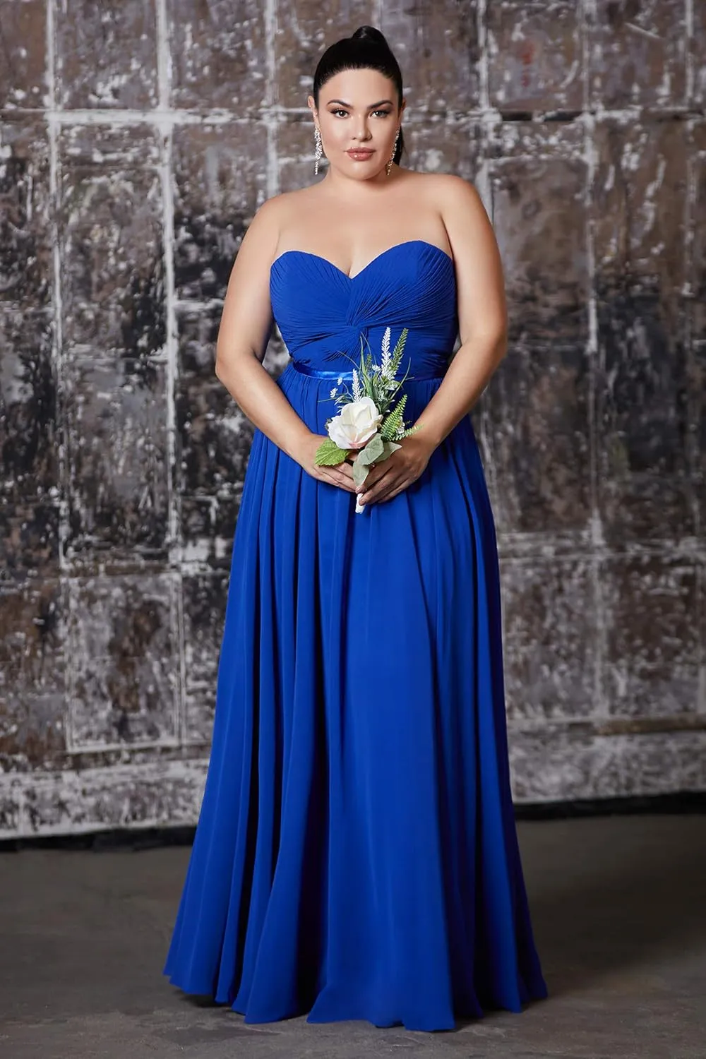 Meier Women's Strapless Sweetheart Pleated Evening Prom Dress