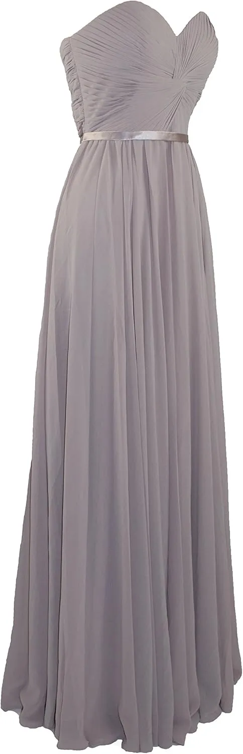 Meier Women's Strapless Sweetheart Pleated Evening Prom Dress