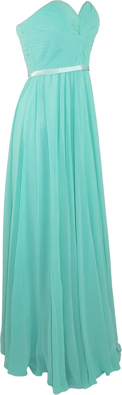 Meier Women's Strapless Sweetheart Pleated Evening Prom Dress