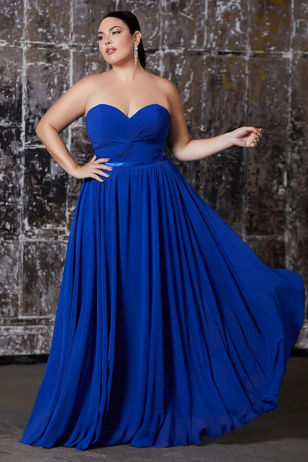 Meier Women's Strapless Sweetheart Pleated Evening Prom Dress