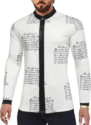 Men's African Traditional Pattern Print Shirt Casual Long Sleeve Button Down Shirts Luxury Printed Dashiki for Men