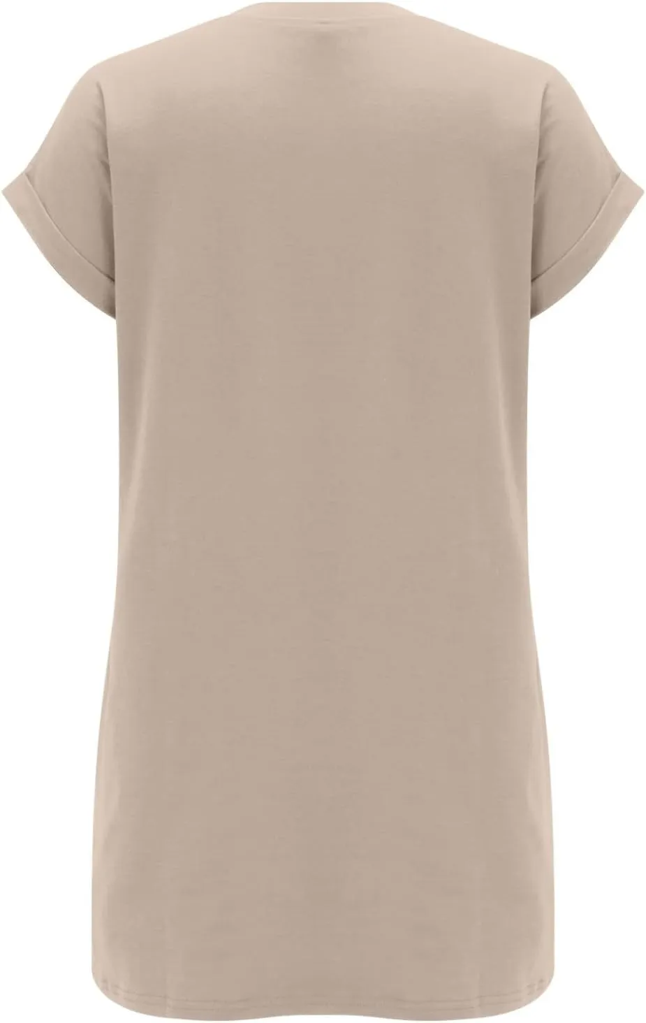 Moomoo Dresses for Women Solid Color Round Neck Batwing Sleeve T-Shirt Dress with Hidden Pockets