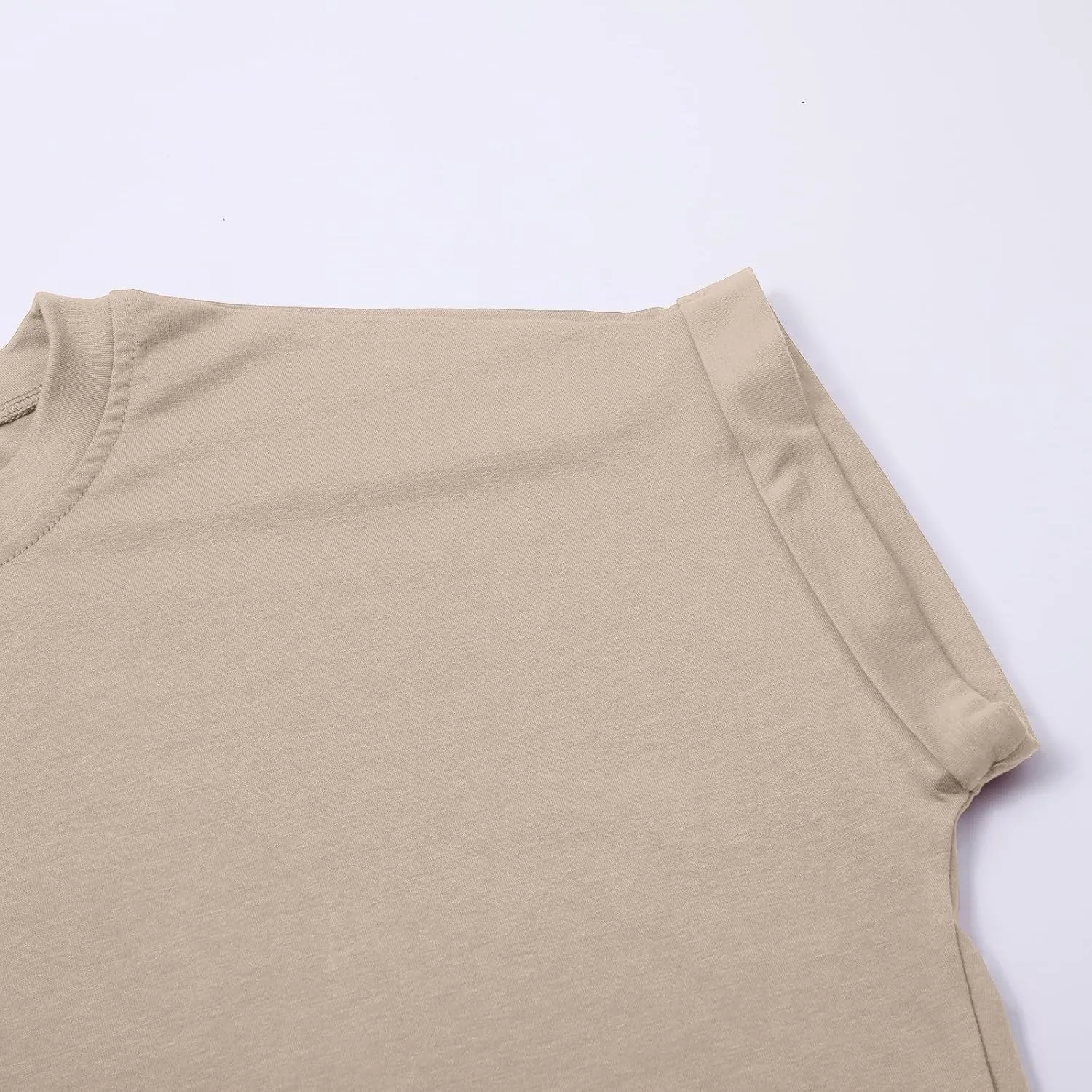 Moomoo Dresses for Women Solid Color Round Neck Batwing Sleeve T-Shirt Dress with Hidden Pockets
