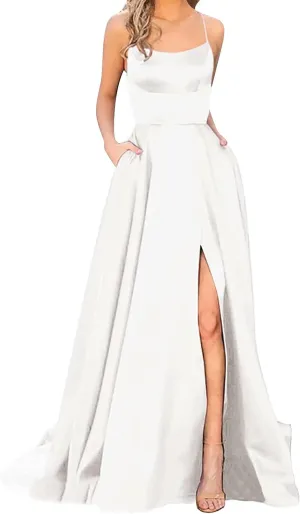 Off Shoulder Prom Evening Gowns Elegant V Neck Short Sleeve Wrap Formal High Split Wedding Guest Dress
