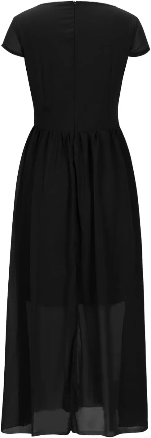 Plus Size Maxi Dresses for Women Long Dress Casual Sundresses Sexy V Neck Party Wrap Dress Flowy Vacation Dresses