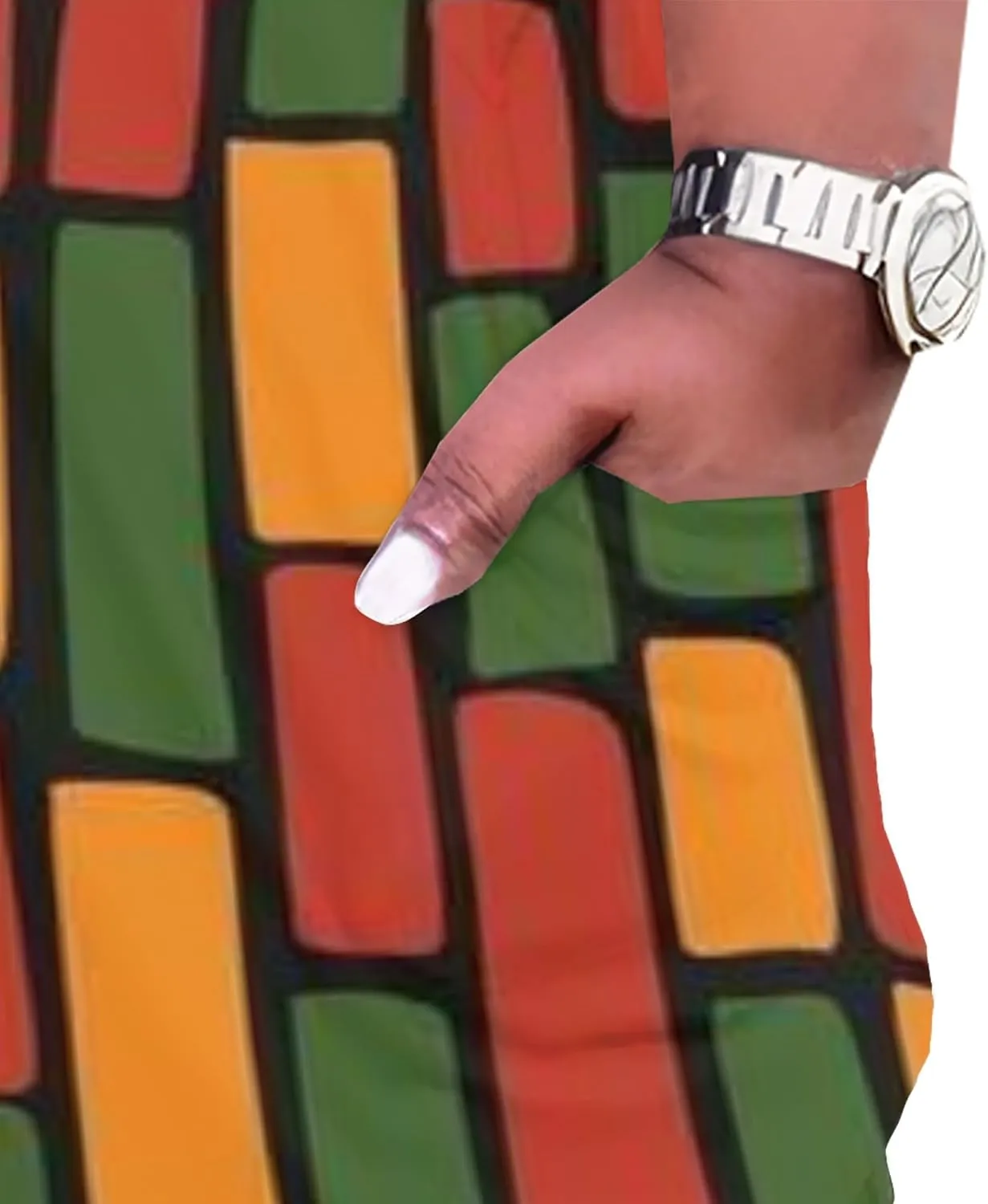 Plus Size Sexy Tie Dye Maxi Dress for Curvy Women V Neck African Print Ethnic Style Maxi Dress Long Sleeves Pockets