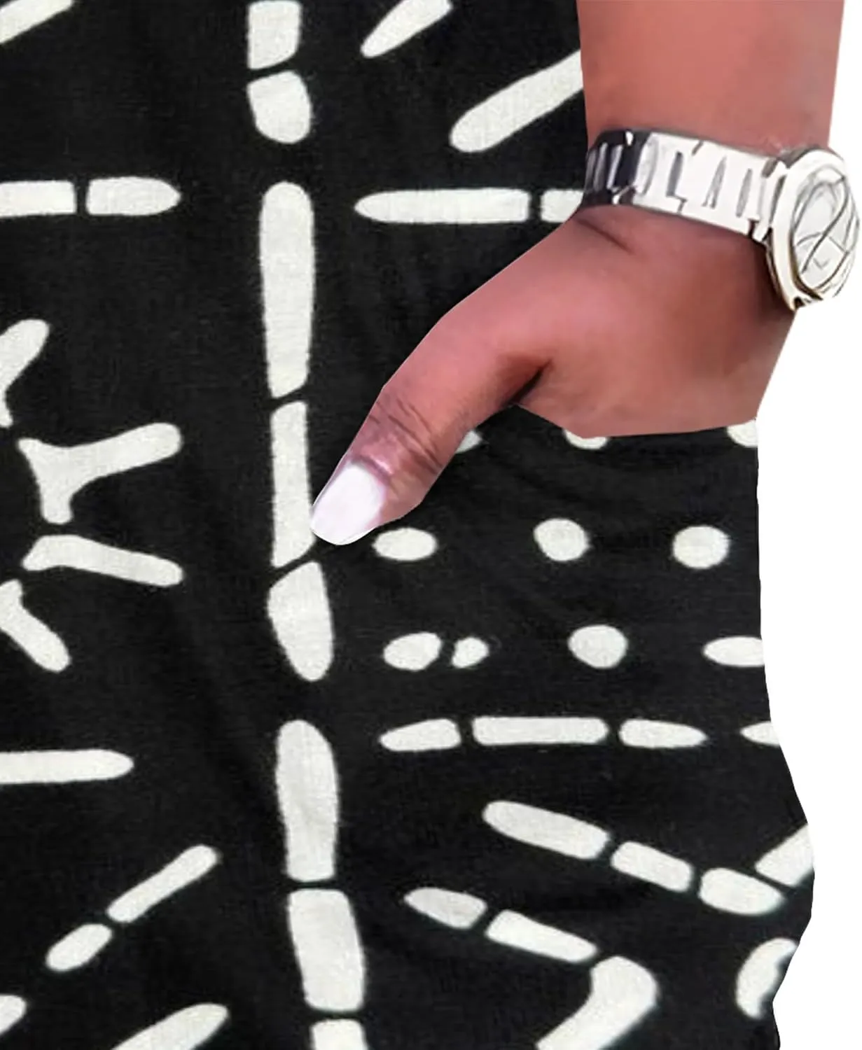 Plus Size Sexy Tie Dye Maxi Dress for Curvy Women V Neck African Print Ethnic Style Maxi Dress Long Sleeves Pockets
