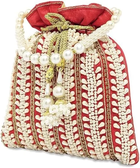 Potli Bags for Women Evening Bag Clutch Ethnic Bride Purse with Drawstring (FPB05)