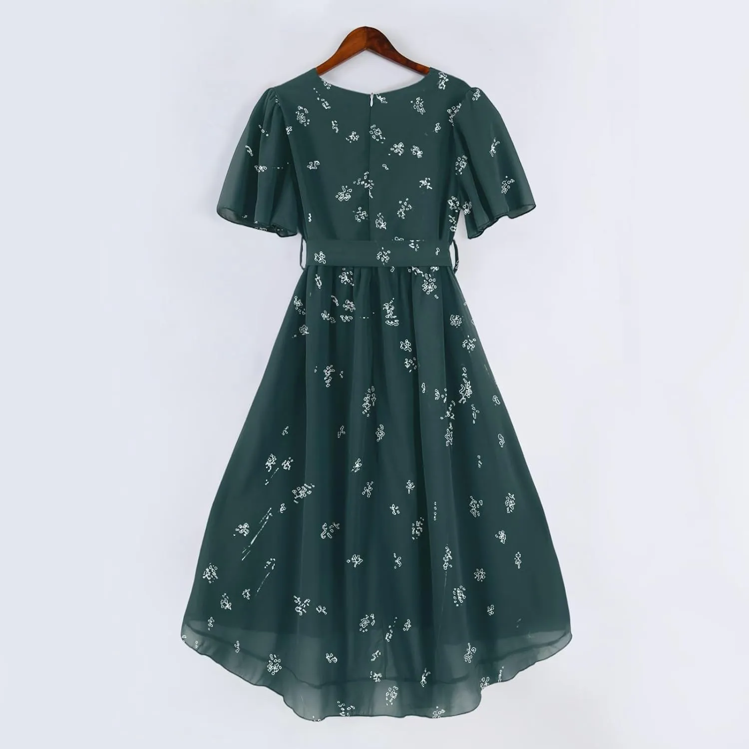 Prom Dresses 2025,Cocktail Prom Flowy Wrap Wedding Guest Womens Spring Dress Chiffon Sexy Midi Dresses for Women