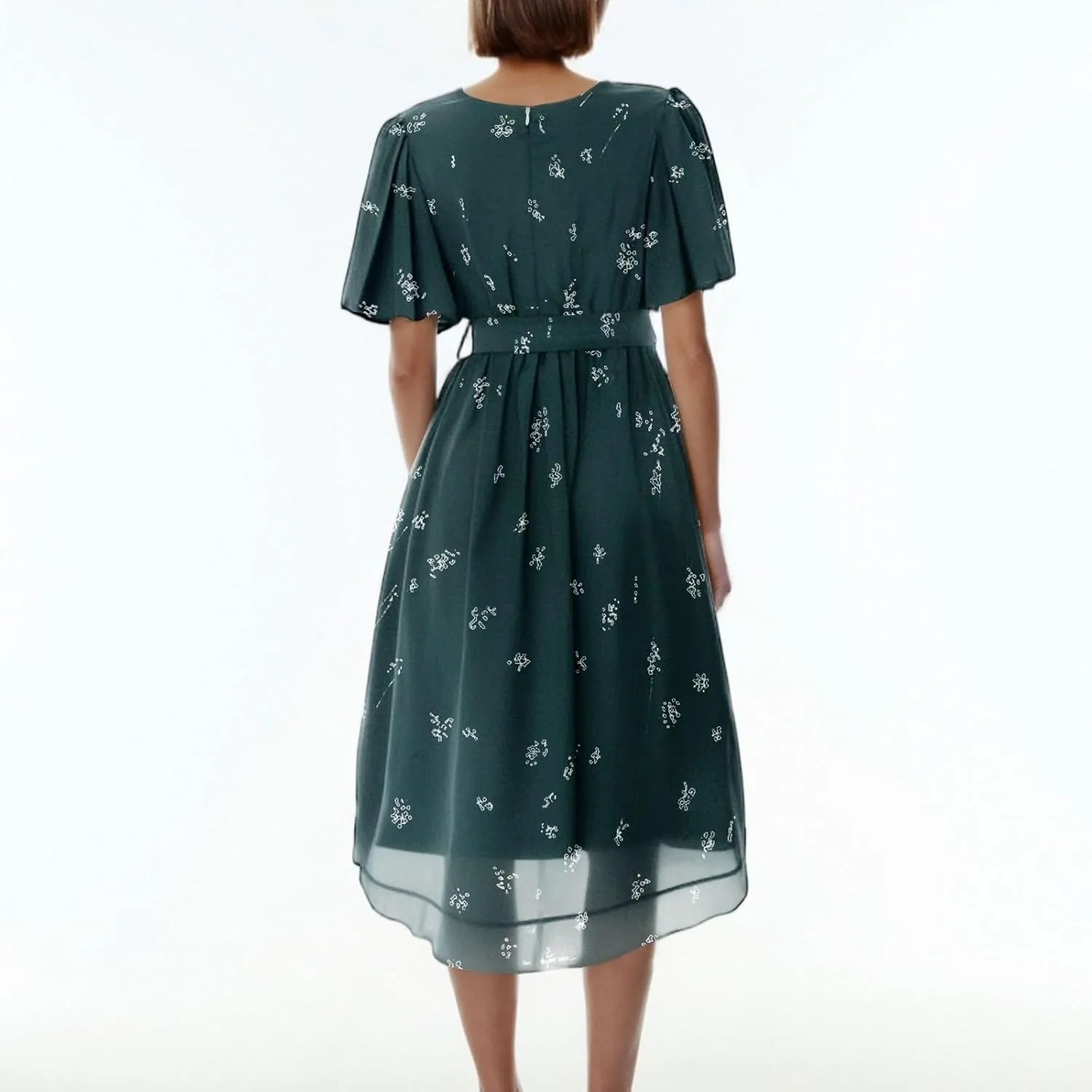 Prom Dresses 2025,Cocktail Prom Flowy Wrap Wedding Guest Womens Spring Dress Chiffon Sexy Midi Dresses for Women