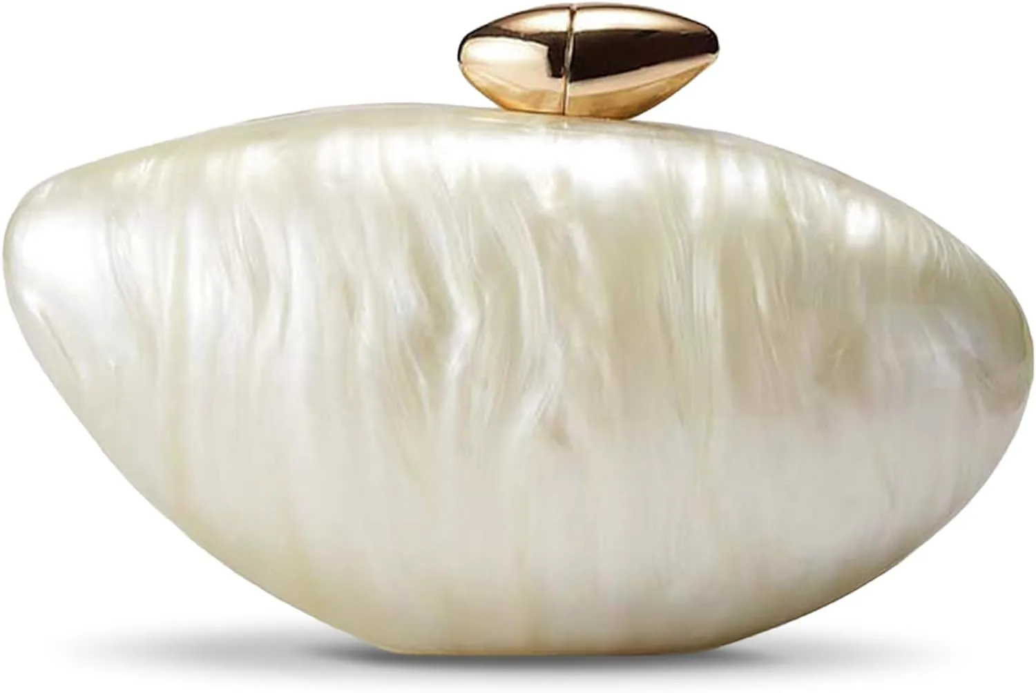 Shell Clutch Purse for Women Evening Bag Pearl Clutch Acrylic White Purses Chain Crossbody Bag