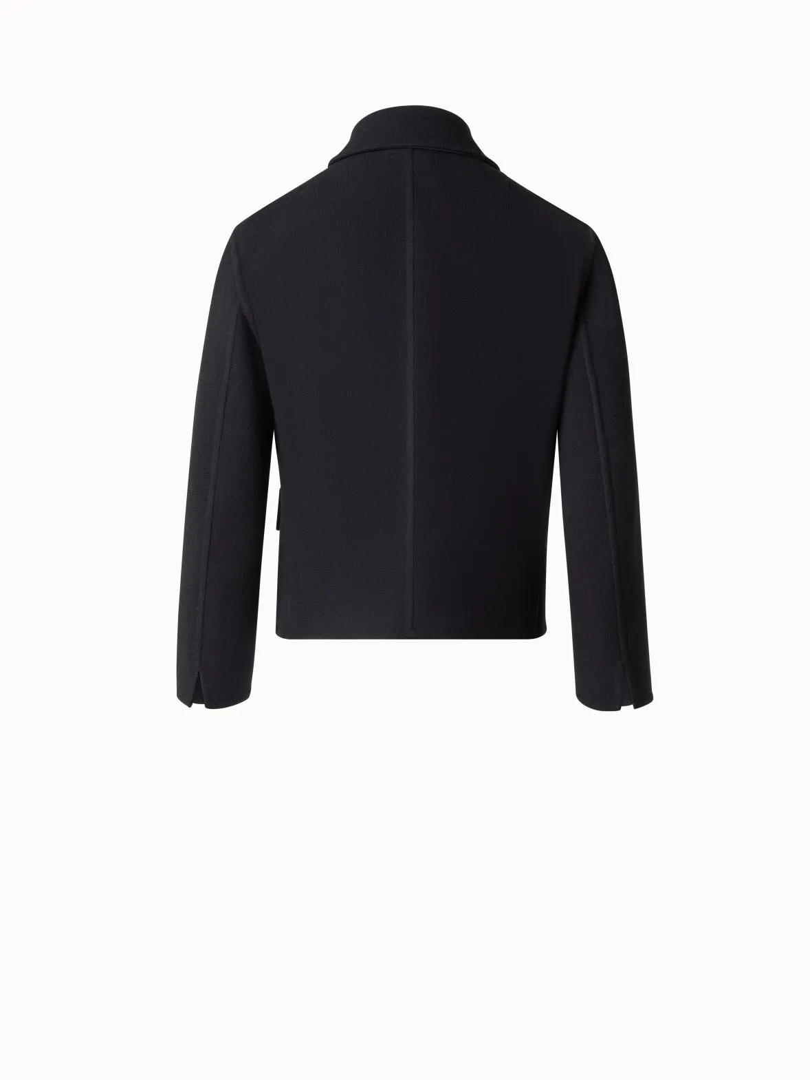 Short Jacket in Double-Face Wool Crpe