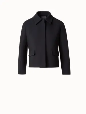 Short Jacket in Double-Face Wool Crpe