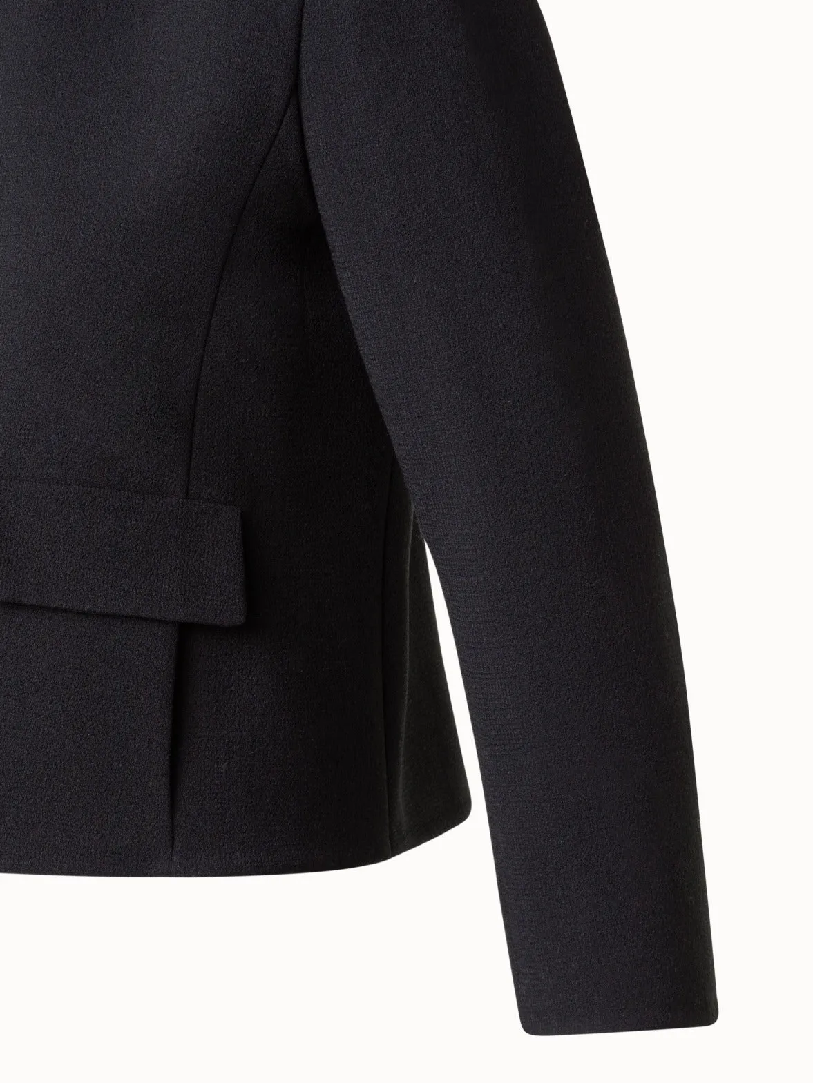 Short Jacket in Double-Face Wool Crpe