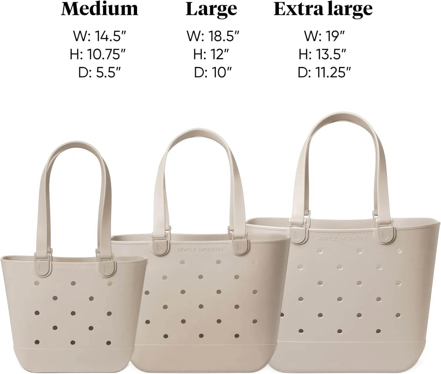 Simple Modern Extra-Large Beach Bag | Waterproof Getaway Rubber Tote with Zipper Pocket for Travel, Pool, Boat, Groceries, Sports | Sea Glass Sage