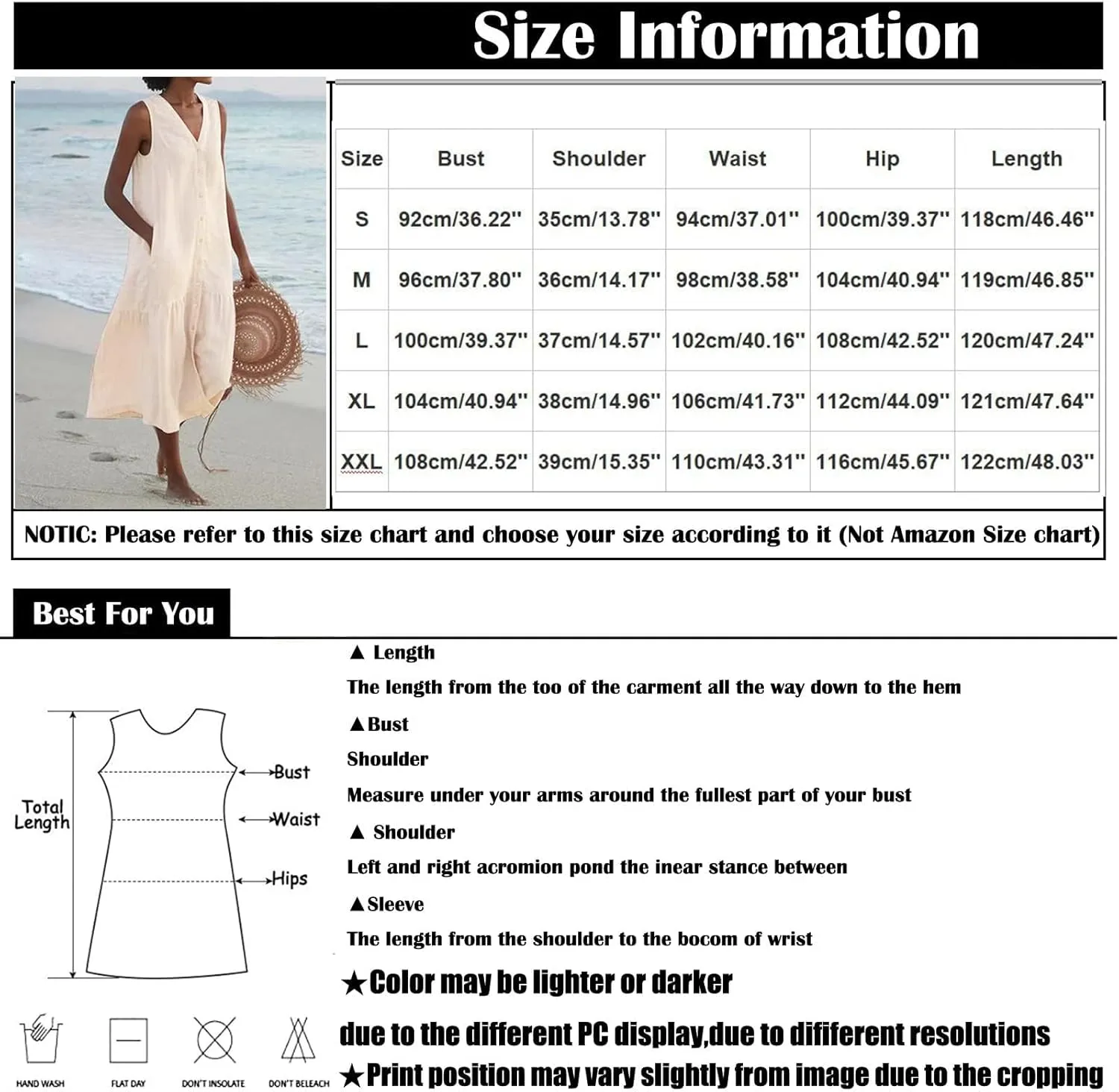 Sleeveless Linen Dress for Women Summer Trendy Button Down Shirt Dress with Pockets Loose Beach Dresses S-XXL