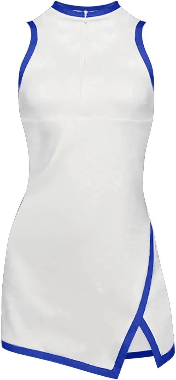 Sleeveless Summer Dresses for Women Mock Neck 1/4 Zip Up Mini Dress Trendy Spring Casual Beach Vacation Outfits 2025