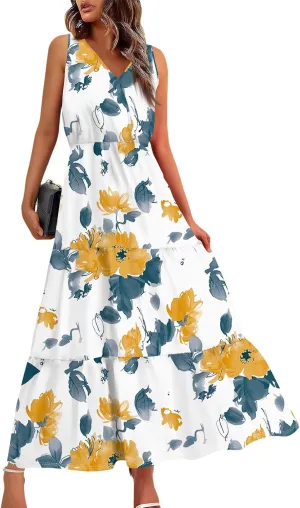 Spring Dresses for Women 2025 Floral Print Dresses for Women 2025 Casual Boho Flowy Patchwork